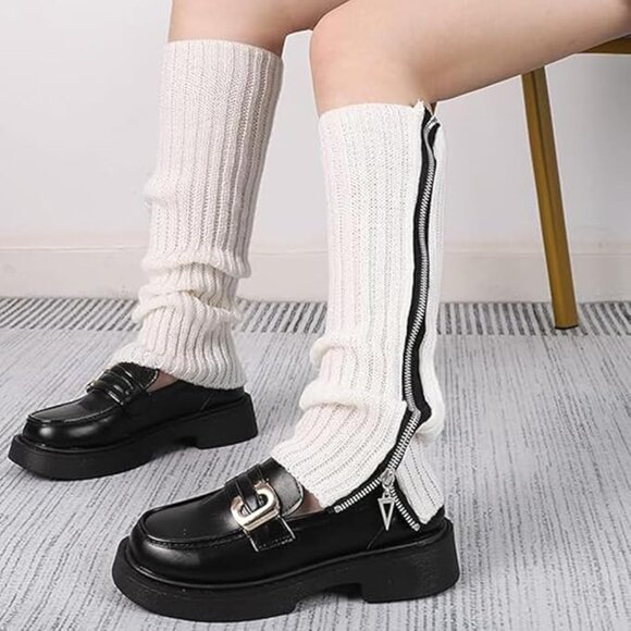 Knit Winter White High Socks - Picture 6 of 6